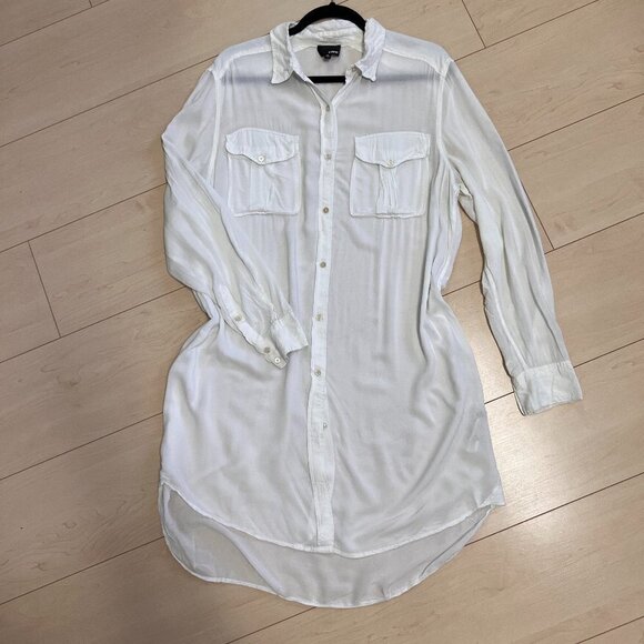 Wilfred Dresses & Skirts - Wilfred Free Aritzia Veronika Button Down Shirt Dress Sz M White